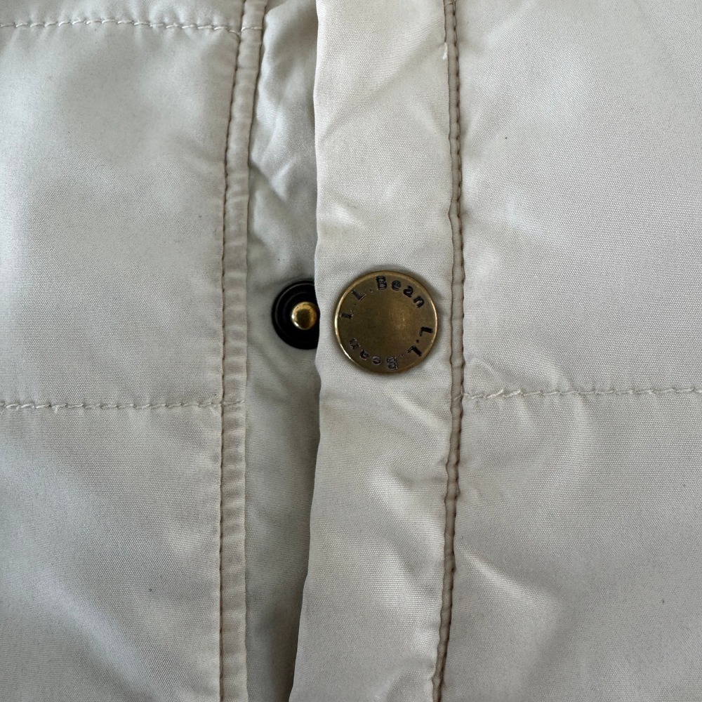 LL Bean Puffer Jacket Women S Colorblock Quilted Full Zip Retro Gorpcore Tan - Picture 10 of 14